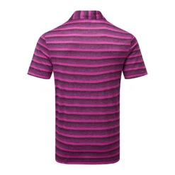 Adidas Two Colour Stripe Polo Shirt -ForeGear Shop Adidas SS23 Two Colour Stripe Polo HR8010 SHADI733 S Black Lucid Fuchsia Back