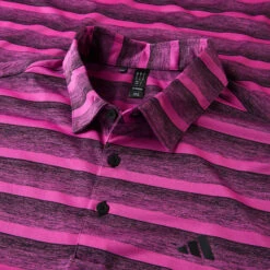 Adidas Two Colour Stripe Polo Shirt -ForeGear Shop Adidas SS23 Two Colour Stripe Polo HR8010 SHADI733 S Black Lucid Fuchsia Detail