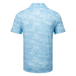 FootJoy Cloud Camo Lisle Golf Polo Shirt -ForeGear Shop FootJoy SS23 Cloud Camo Lisle Polo Shirt 80004 SHFOO238 S True Blue Back