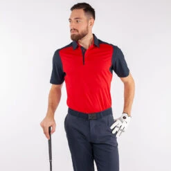 Galvin Green Massimo Golf Polo Shirt 9 Galvin Green Massimo Golf Polo Shirt -ForeGear Shop Galvin Green SS22 Massimo Polo Shirt G127323 Code SHGAL557 M Red Navy Model 1