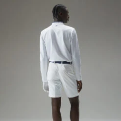 J.Lindeberg Tyson Long Sleeve Golf Polo Shirt 11 J.Lindeberg Tyson Long Sleeve Golf Polo Shirt -ForeGear Shop J.Lindeberg Tyson LS Reg Fit Polo GMJT07801 0000 SHLIN154 WhiteNavy Peony Model 3