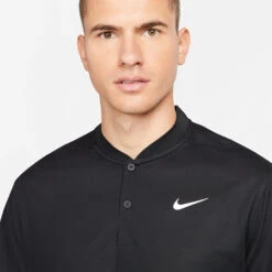 Nike Dry Victory Blade Golf Polo Shirt 10 Nike Dry Victory Blade Golf Polo Shirt -ForeGear Shop Nike SS22 Dry Victory Blade Golf Polo Shirt Black White DH0838 010 SHNIK774 model 2