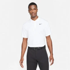 Nike Dry Victory Solid Golf Polo Shirt 9 Nike Dry Victory Solid Golf Polo Shirt -ForeGear Shop Nike SS22 Dry Victory Solid Golf Polo Shirt DH0822 100 M White Black Model 1