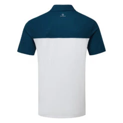 Oscar Jacobson Dodman Golf Polo Shirt -ForeGear Shop Oscar Jacobson SS22 Dodman Polo Shirt OJTS0032 Code SHOSC183 M White Aqua Back
