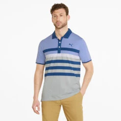 Puma MATTR One Way Golf Polo Shirt 9 Puma MATTR One Way Golf Polo Shirt -ForeGear Shop Puma SS22 Mattr One Way Polo 599115 25 SHPUM650 Lavendar Pop Blazing Blue Model 1