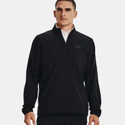 Under Armour Storm Windstrike 1/2 Zip Golf Wind Top 9 Under Armour Storm Windstrike 1/2 Zip Golf Wind Top -ForeGear Shop Under Armour AW22 Storm Windstrike 1 2 Zip Wind Top 1370156 001 WTUND084 S Black Jet Gray Model 1
